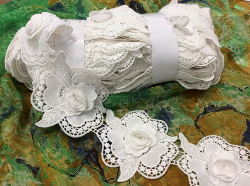 Hardy'sTextile Embroidered,Ribbon,Vintage,Wedding dress,sewing craft Lace Trim - Foto 12 di 95
