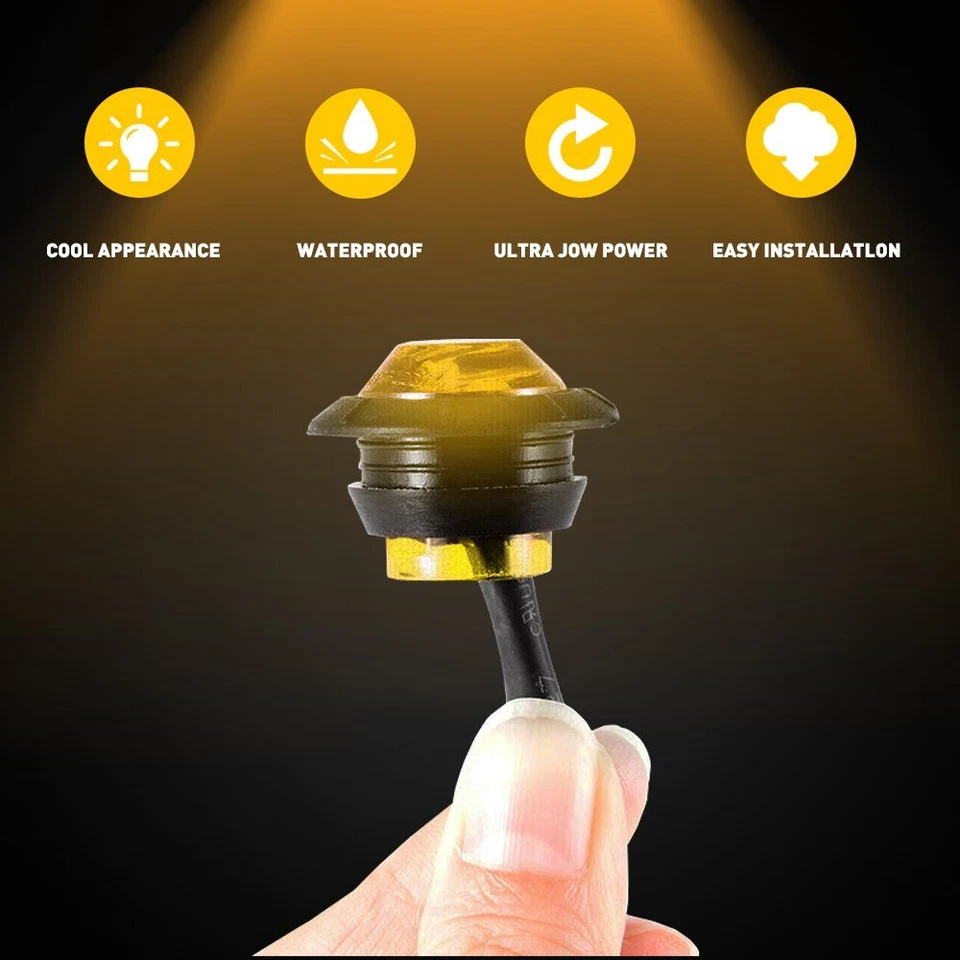 16X 6 LED Amber White Grill Side Marker Emergency Strobe Light Bar Kit Tow Truck - Image 4 of 4