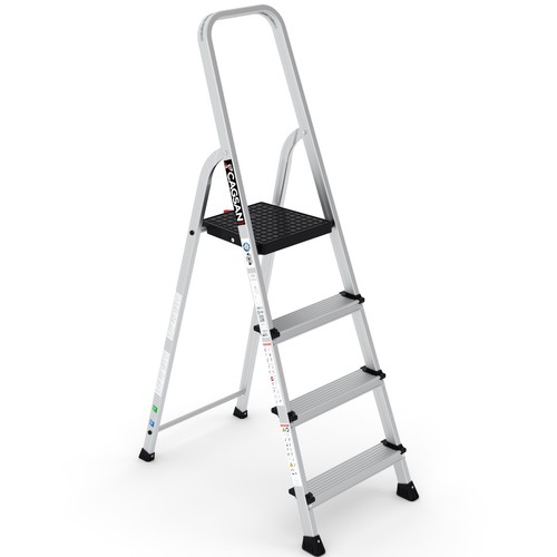Angebot Premium Stufenstehleiter Haushaltsleiter Klappleiter TÜV-EN Alu 150kg - Bild 21 von 36