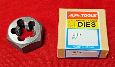Alfa M16 X 1.5 16MM LEFT HAND x 1.3" Hex Rethread Die MHD70770L CS LH Metric