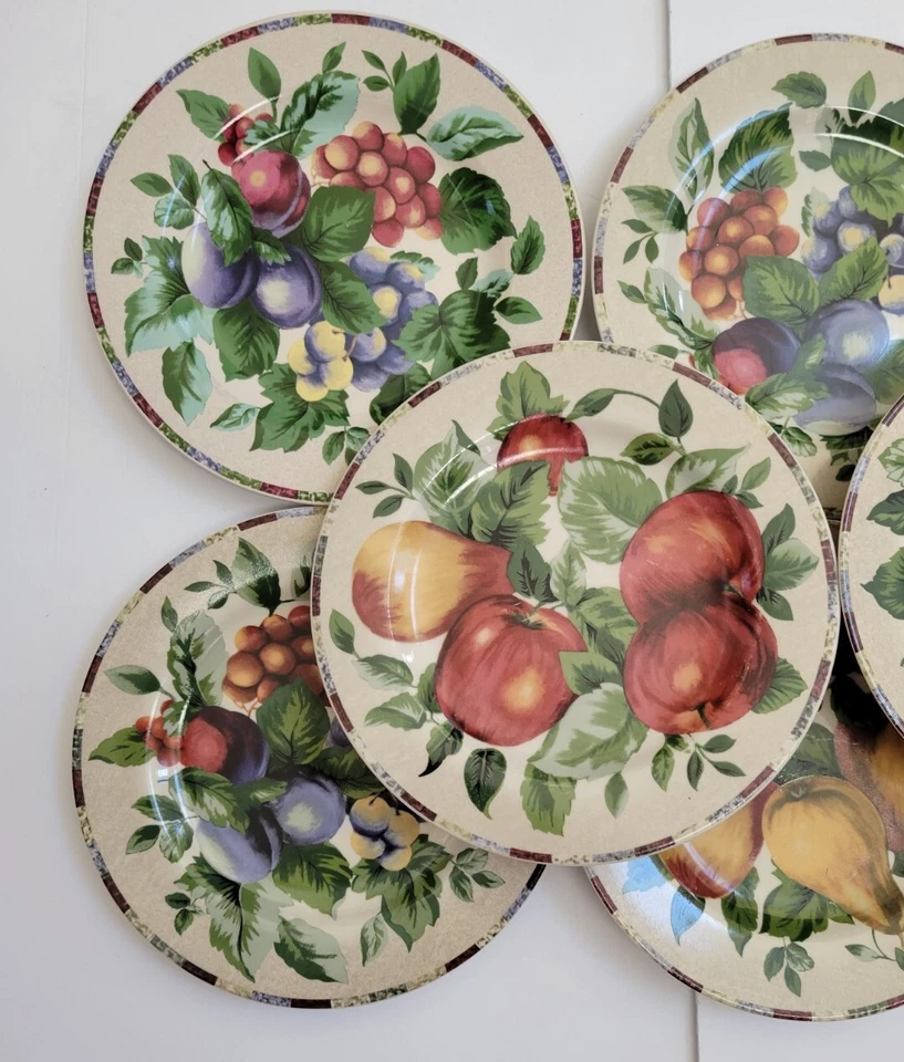 Sakura Oneida Excell SONOMA Salad plate set of 8, 8 1/4", Fruit NEW - Image 2 of 4