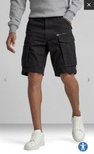 G-Star Raw Men's Rovic Zip Relaxed Cargo Shorts Black 130 New