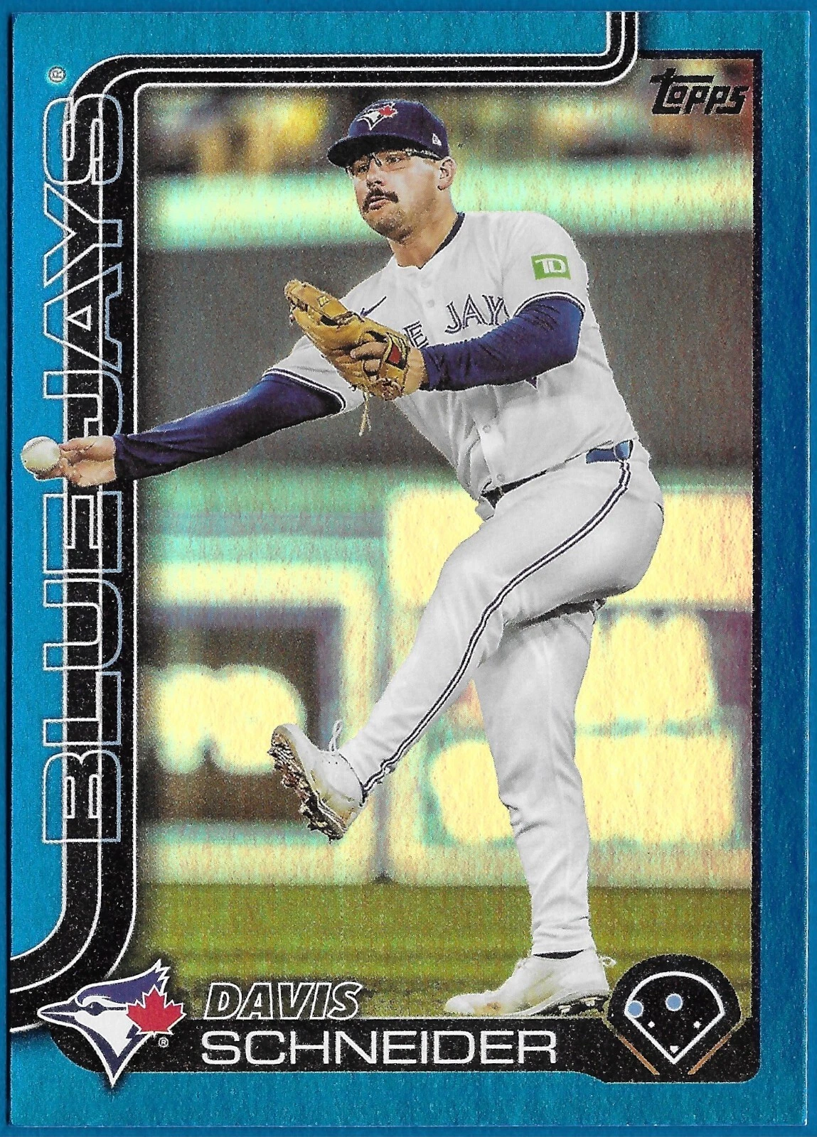 2025 TOPPS SERIES 1 "DAVIS SCHNEIDER" BLUE FOIL PARALLEL SERIAL NUMBERED 008/150