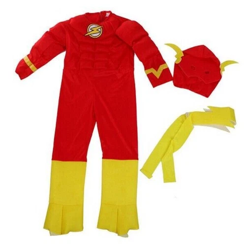 Kids The Flash Costume Muscle Chest Justice League Superhero Cosplay Christmas - Imagen 13 de 14