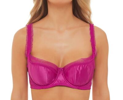 NEW DITA VON TEESE HOT PINK MAGENTA WITCHERY  FULL FIGURE BRA SIZE 18E  /  40E