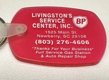 Newberry South Carolina Livingston’s Service Center BP Gas Service Shop Keychain