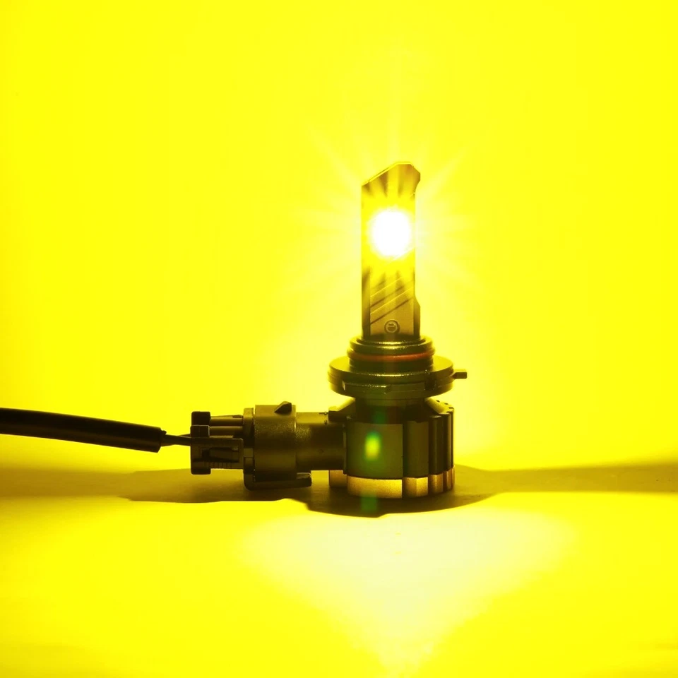 AUXBEAM Canbus 9005 HB3 LED Headlight Bulbs High Beam Light 3000K Yellow Fanless - Image 2 of 4