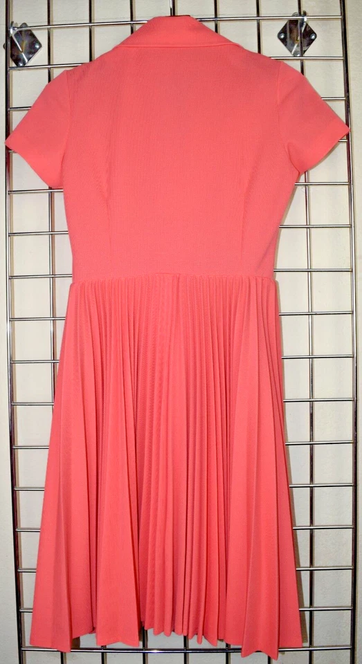 Lacoste Dress VTG S/M 60s 70s David Crystal Lacoste Coral Circle Skirt Blue Croc - Image 2 of 4