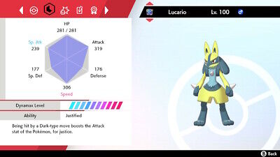 ✨ Shiny Lucario ✨ Pokemon Sword and Shield Perfect IV🚀Fast Delivery🚀