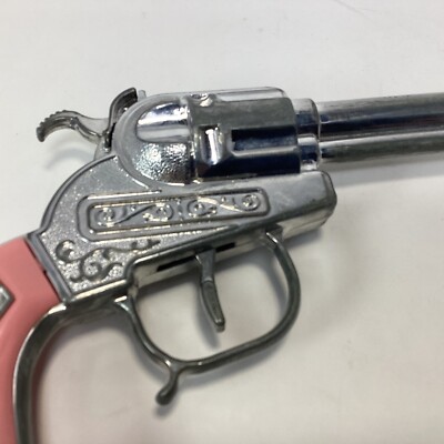 Vintage Halco Hubley Pink Grip Cowgirl Pistol Six Shooter Toy Cap
