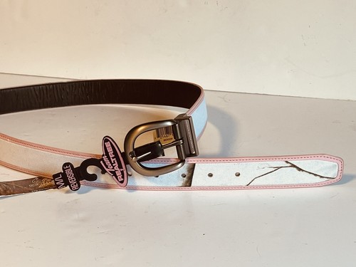 RealTree Womens Leather/Fabric Reversible Belt White Brown Pink Tree Camo M/L - Picture 2 of 14