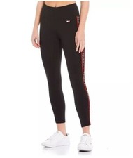 Tommy Hilfiger Sport Logo-Trim 7/8 Length Leggings Black Size XS