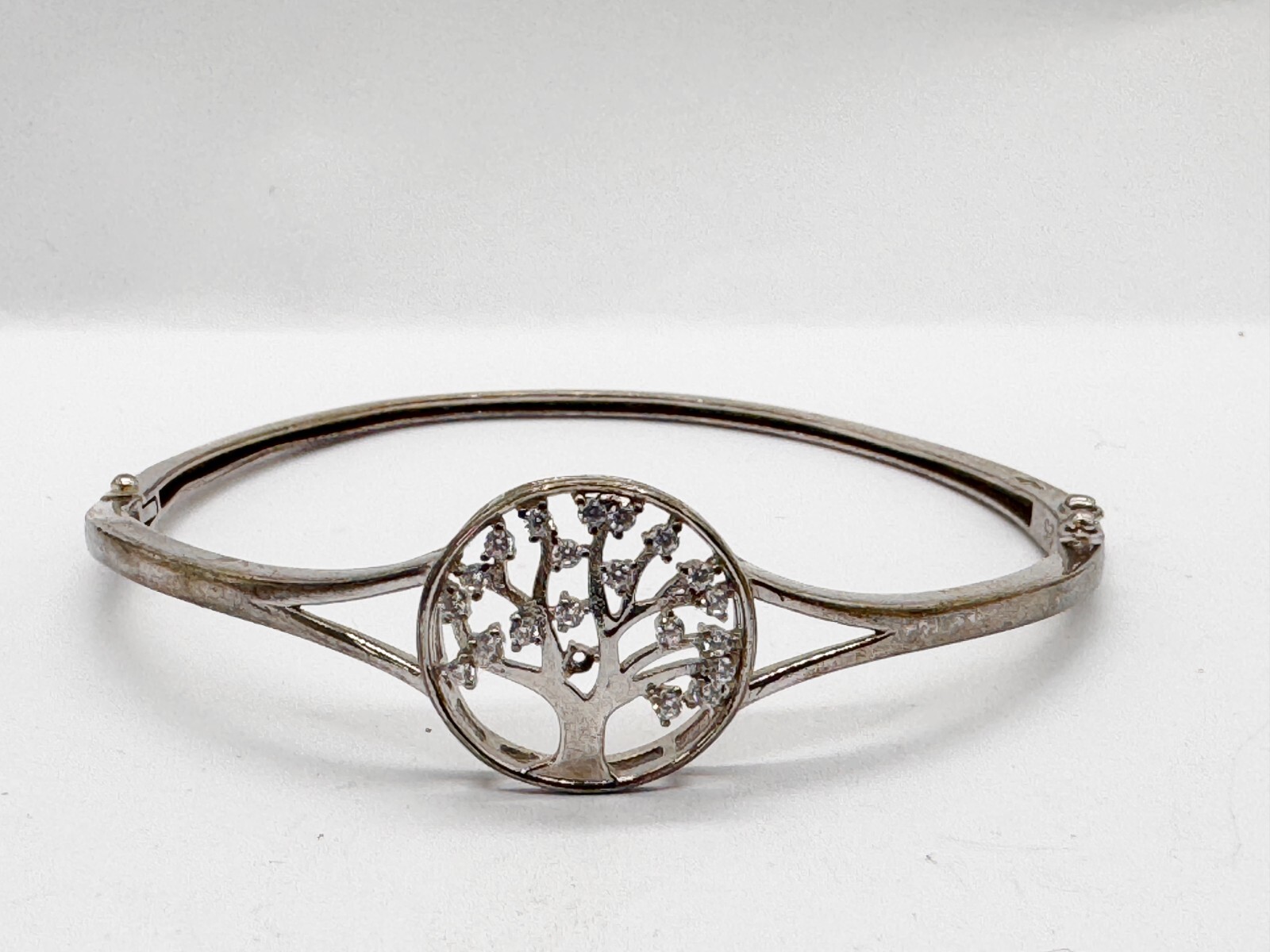 VINTAGE SOLID STERLING SILVER GEM SET TREE OF LIF… - image 1