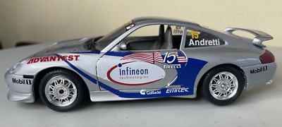 PORSCHE 1997 Carrera 911 Silver Race Car Andretti 15 BURAGO 1/24 Misspelled