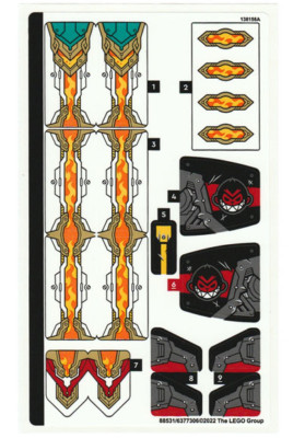 LEGO STICKER SHEET FOR 80034 NEZHA'S FIRE RING From Set New