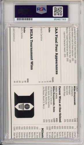 Mike Krzyzewski Duke Blue Devils Coach Signature PSA DNA Autographed NCAA HOF - Picture 2 of 2
