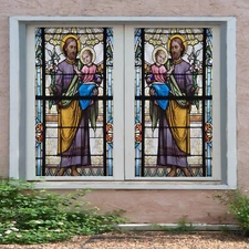 3D Child Priest A105 Window Film Print Sticker Cling Stained Glass UV Sinsin