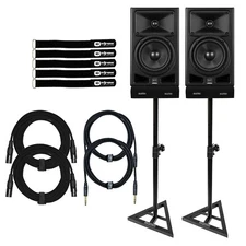 RCF Ayra Six 6" Active 2-Way Studio Monitor Reference Speakers Pair w Stands
