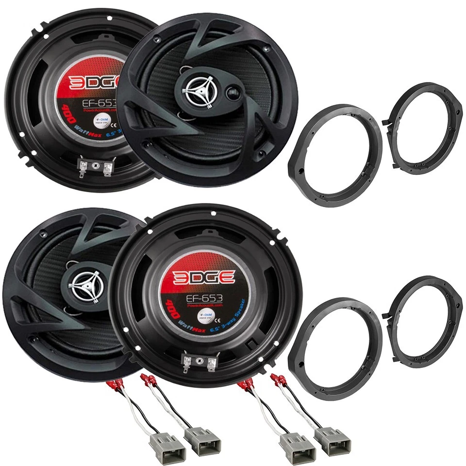 4) 400 Watts 6,5" EF.653 Alto-falantes Coaxiais Frontais e Traseiros para Honda Civic 2006-2021 - Imagem 2 de 4