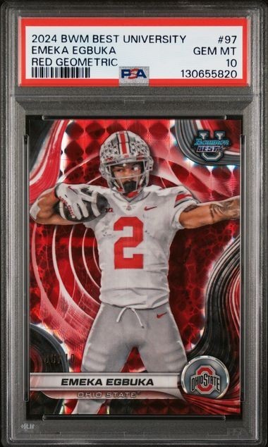 2024 Bowman U Best - Emeka Egbuka #97 Red Geometric Refractor /10 PSA 10!! Pop 2