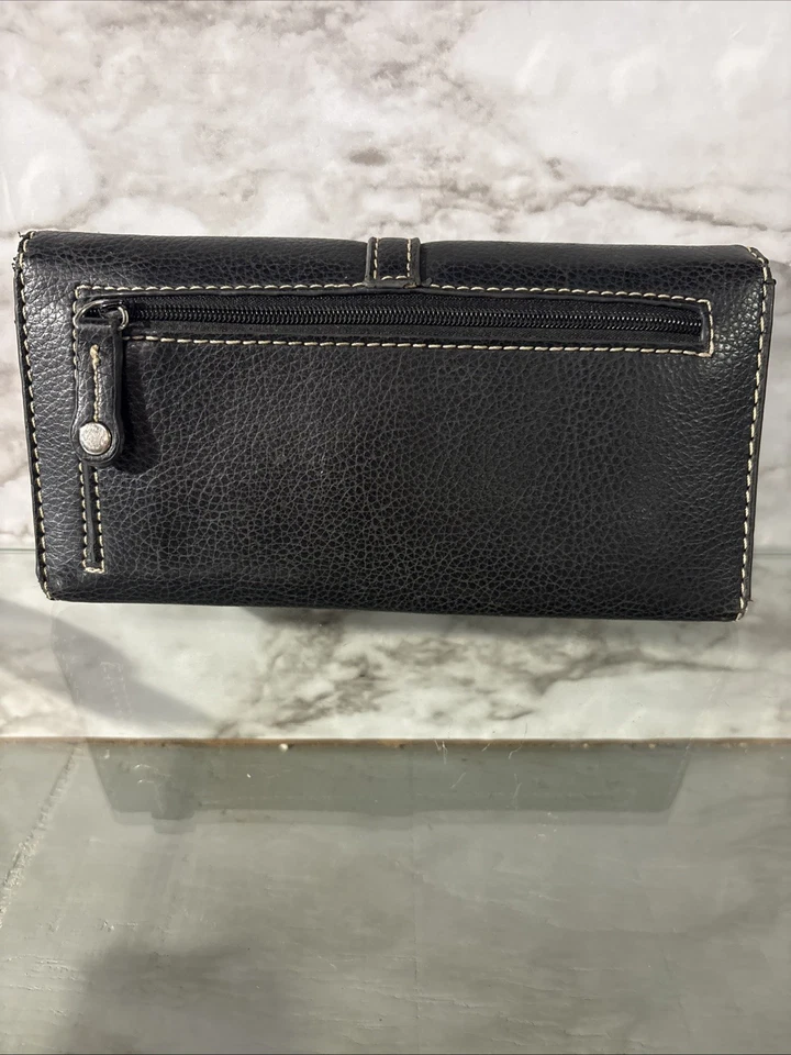 Cartera Tommy Hilfiger de cuero vintage azul marino plata logotipo monedas en efectivo tarjetas Foto 3 de 4