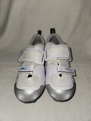 Garneau Tri Air Comp Cycling Shoes Size 40 Blue Gray White