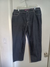 Gloria Vanderbilt Amanda Jeans Size 18 Blue Dark Wash Stretch Denim Pockets Zip