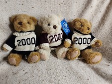 3 Russ 8  Varsity Bear 2000 Teddy Brown Plush Stuffed Animal Cute Halls Of Ivy