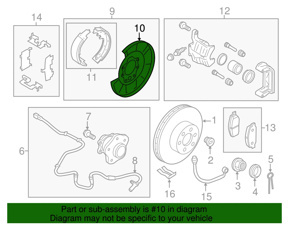 Placa de respaldo genuina Nissan 44020-1LA6A Foto 2 de 2