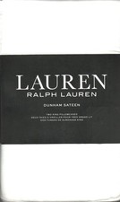 Ralph Lauren Dunham Sateen 2 KING Pillowcases White 100% Cotton 300 Thread Count