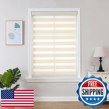 Joydeco Cordless Zebra Blinds (Pro) Dual Layer Light Control Zebra Blinds for Wi