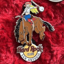 Hard Rock Cafe Pin San Antonio Cowboy Hat Lapel Texan Cowgirl Rodeo Horse Bronco