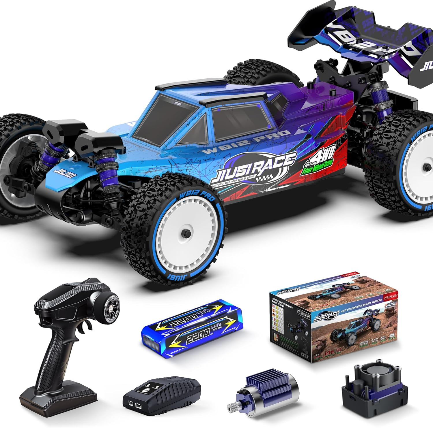 1:12 Brushless RC Cars,Fast 50 Mph Hobby Electric Off-Road B