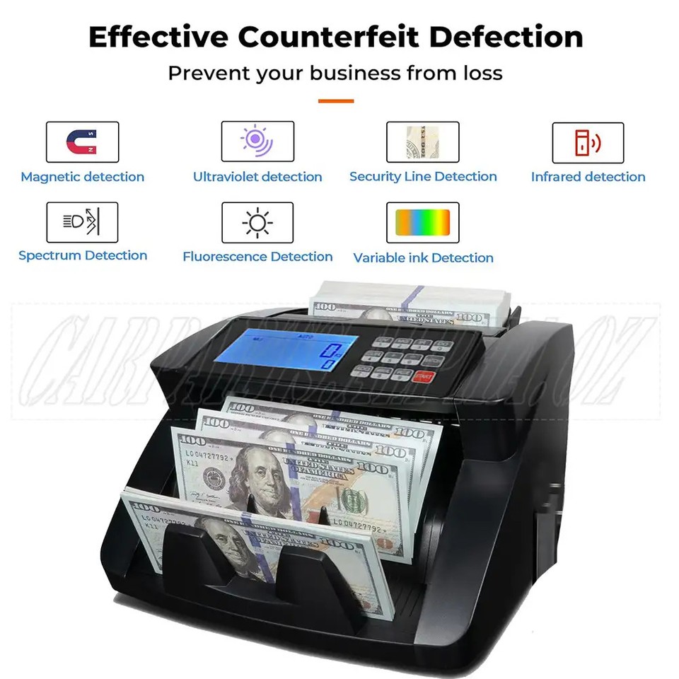 Automatic Money Counter Machine Banknote Note Detection LCD Digital ...
