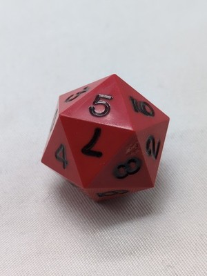 1980s Gamescience Red/Black D20 Dice Numbers 1-0
