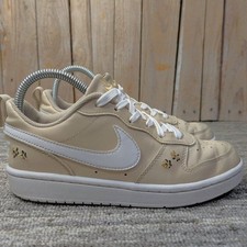 Nike Court Borough Recraft SE GS Embroidered Floral in Sanddrift - Size 4Y/5-6W