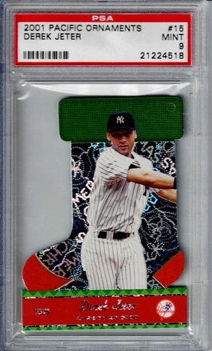2001 PACIFIC ORNAMENTS #15 DEREK JETER PSA 9 DIE CUT
