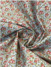 Cottage Floral Quilting Cotton Fabric Blue Floral 3 Yards 100 Cotton 44/45