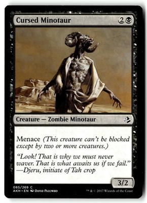 Cursed Minotaur 85 Common Amonkhet Magic: The Gathering Lightly Played