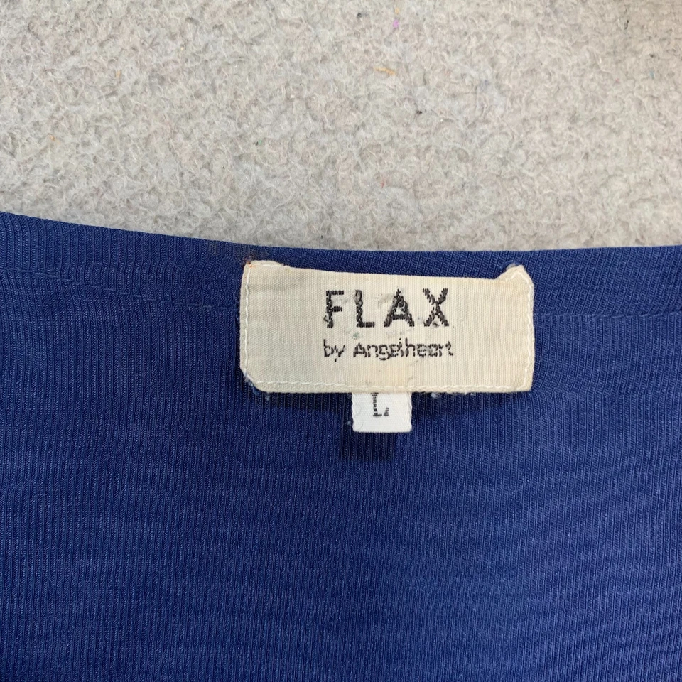Blusa FLAX para mujer grande azul seda Foto 3 de 4