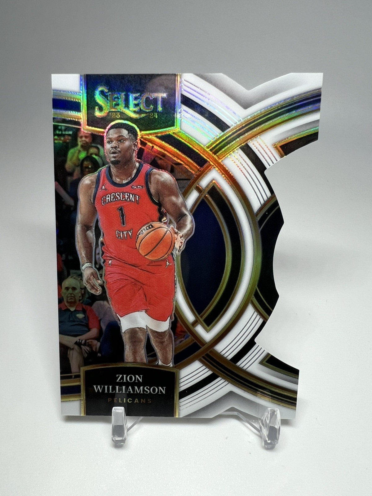 23-24 Panini Select Premier Level Zion Williamson #165 White Prizm Die-Cut /149