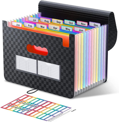Thinktex Accordian Akten,Organizer Mit 12 Fächern,Erweiterbarer Aktenordner,Erwe