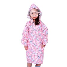 Kids Peony Print Hooded Waterproof Raincoat Rain Coats/Jacket For Girls For Boy