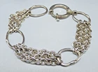 VINTAGE MODERNIST SOLID SILVER BRACELET OVERSIZED BOLT RING STERLING 925
