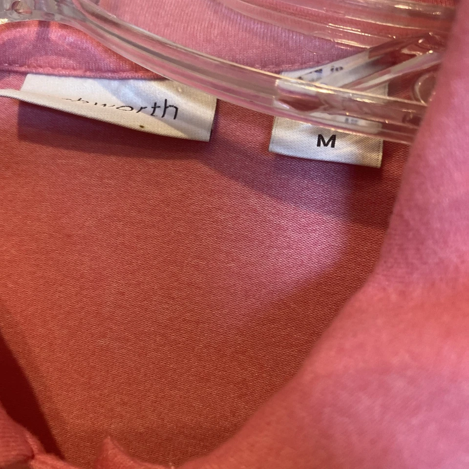 Ladies Ashworth Golf Shirt w/ Logo Button Down Collar Pink/Rose , Medium - NWT! - Image 3 of 4