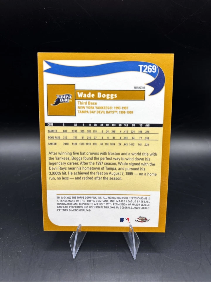 2002 TOPPS TRADED - CHROME REFRACTOR - WHO WOULD HAVE THOUGHT - WADE BOGGS #T269 - Image 4 of 4