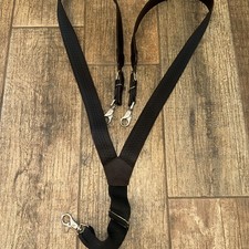 Nocona Men s XXL Brown Leather Suspenders N8512444 Basket Weave Trigger Clasp