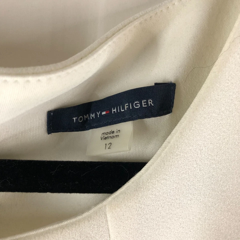 Vestido Tommy Hilfiger recto sin mangas a rayas azul marino blanco 12 Foto 3 de 4