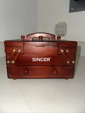 Vintage Wooden Singer Sewing Box Handle Accordion Fold Out, 8 1/4" Long
