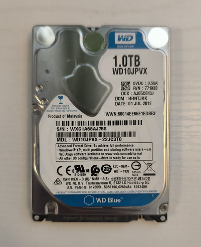 Western Digital WD Blue 1TB 2,5 Zoll SATA HDD WD10JPVX Intern für Laptop